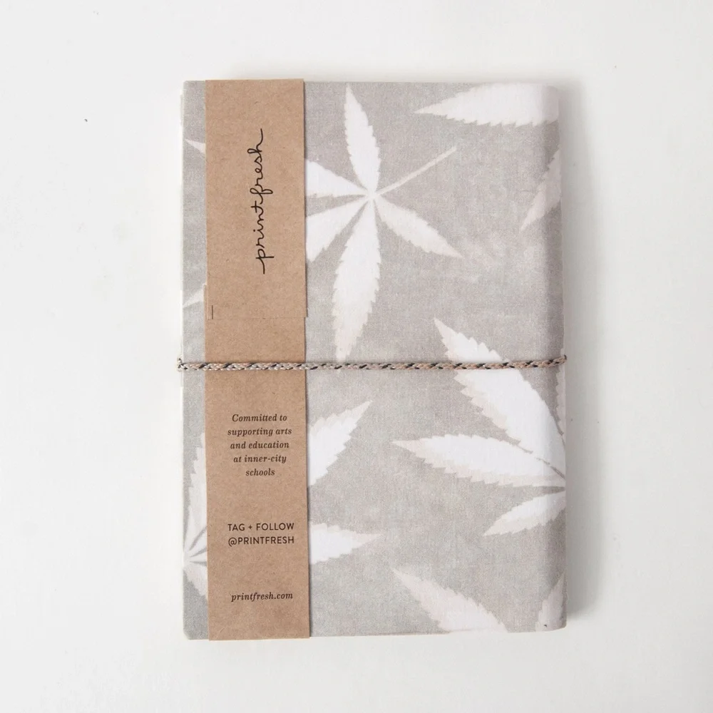 Print Fresh Leaf Print Cotton Bound Lined Journal